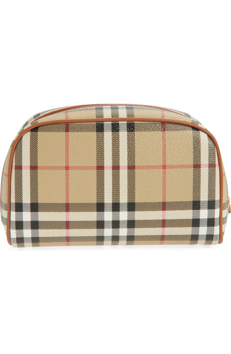 Burberry Medium Check Coated Canvas Cosmetics Pouch, Alternate, color,