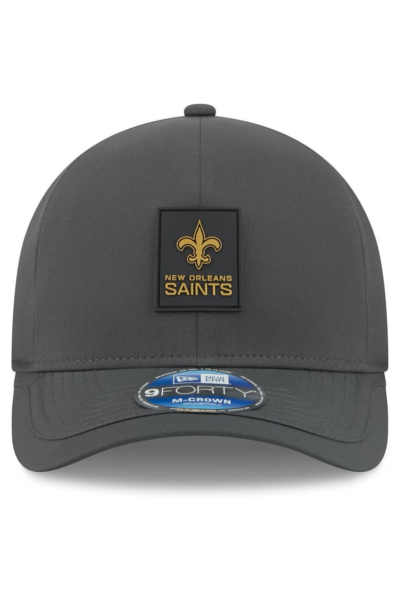 Men's New Era Charcoal New Orleans Saints 2025 Sideline Cold Weather 9FORTY M-Crown Adjustable Hat, Alternate, color, Charcoal