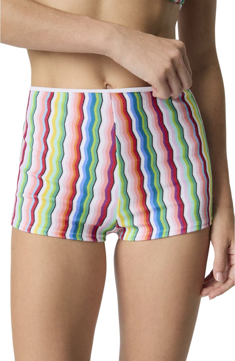 Missoni Terry Cloth Hot Pants With Zigzag Print, Alternate, color, 