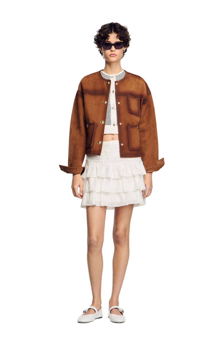 SANDRO Short ruffled skirt, Alternate, color, 