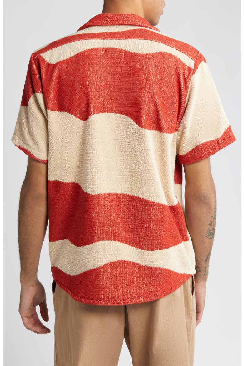 Amber Dune Terry Cloth Camp Shirt, Alternate, color, TERRACOTTA