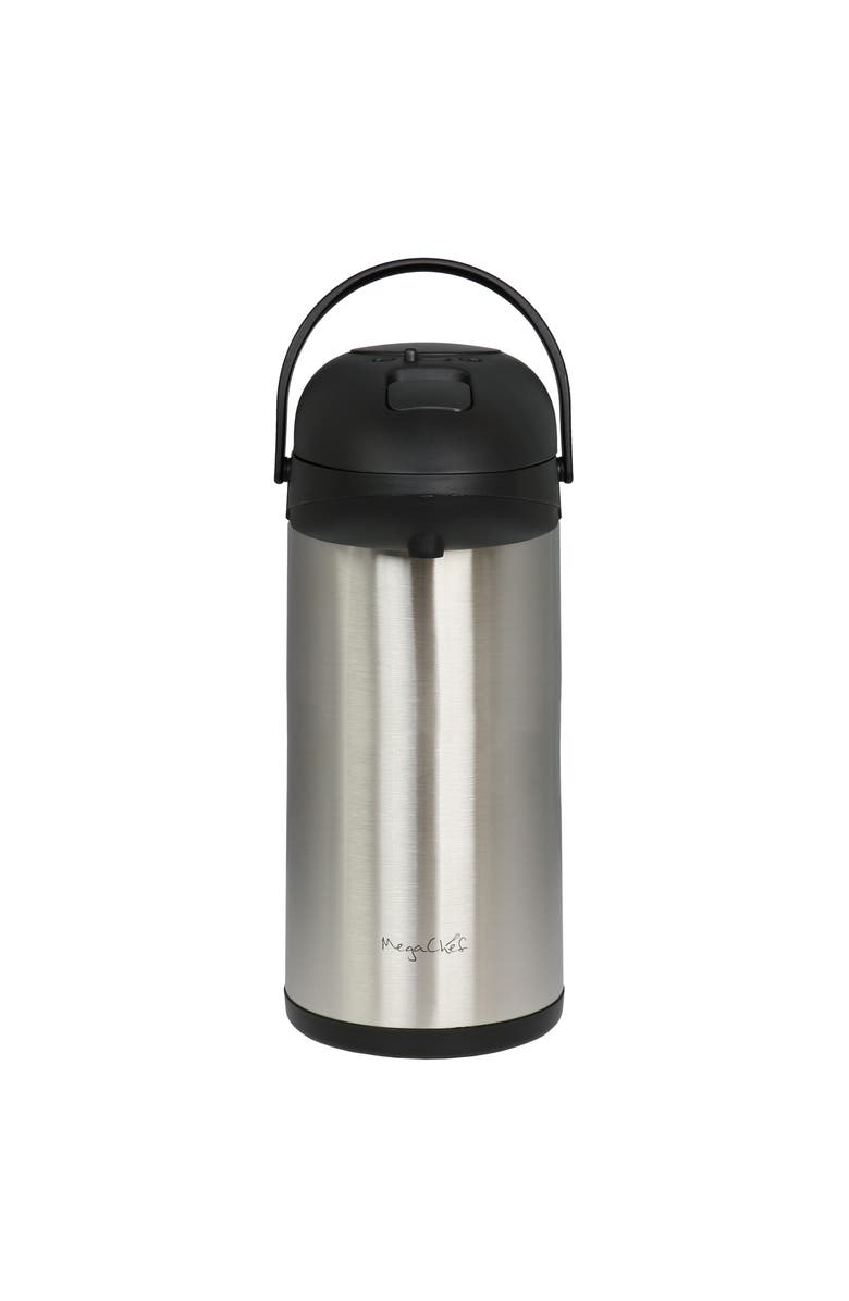 Megachef 5.3 Quart Stainless Steel Vacuum Body Pump Cap Air Pot, Alternate, color, Silver