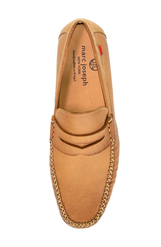 Marc Joseph New York Walker Street Leather Penny Loafer, Alternate, color, Tan Pebble Nobuck