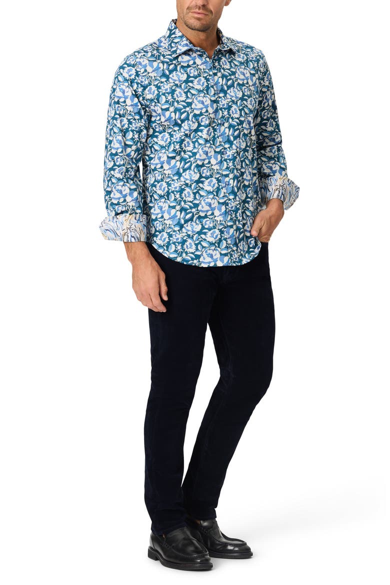 Euclid Long Sleeve Stretch Cotton Shirt, Alternate, color, MULTI