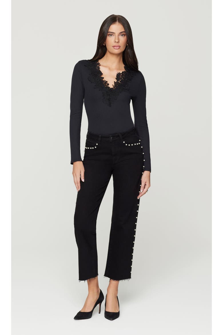 Piper Lace Combo Top, Alternate, color, Black