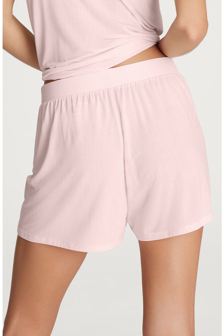 Luxe Rib Pajama Shorts, Alternate, color, PINK