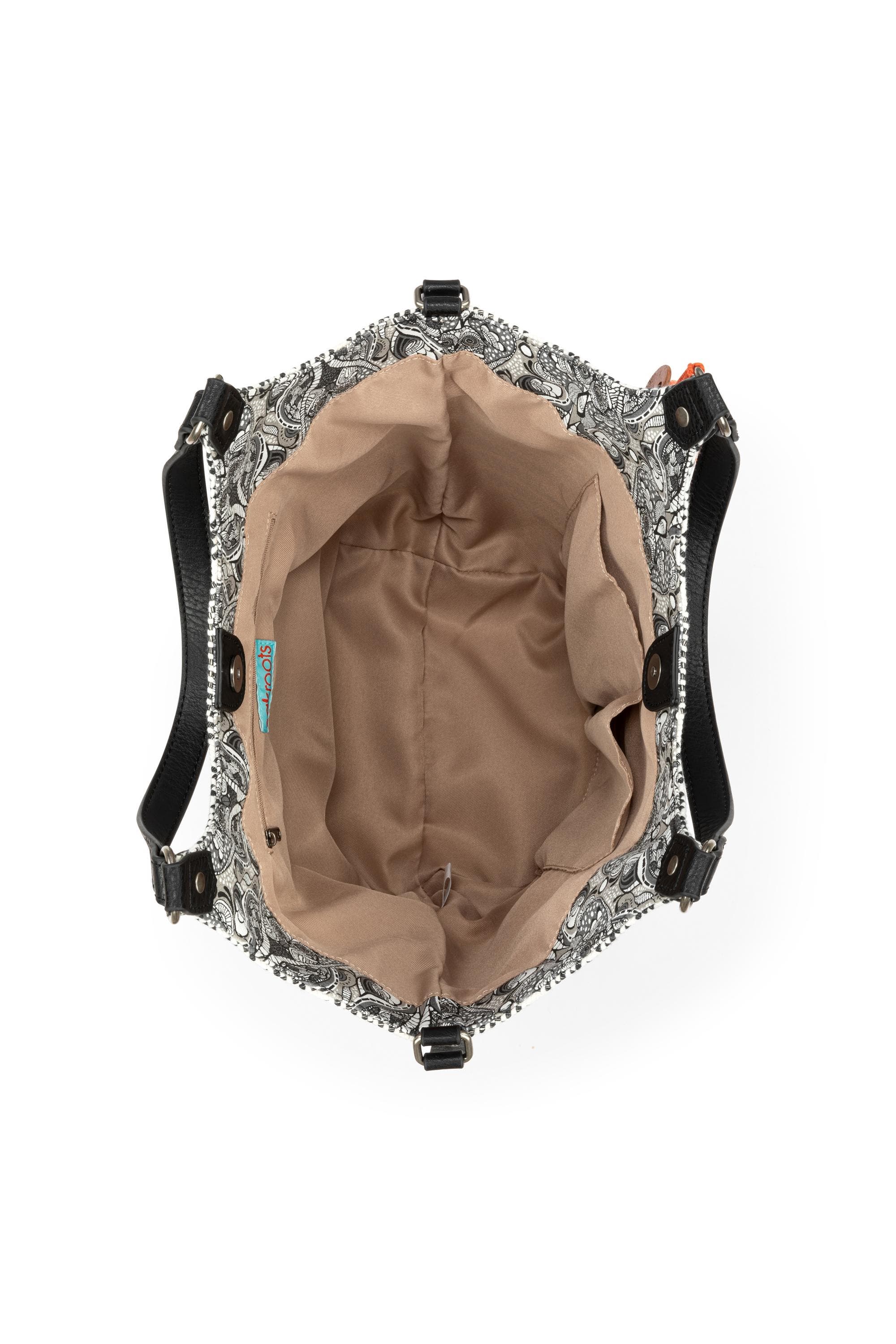 The Sak Roma Expandable Shopper, Alternate, color, Black & White Woven