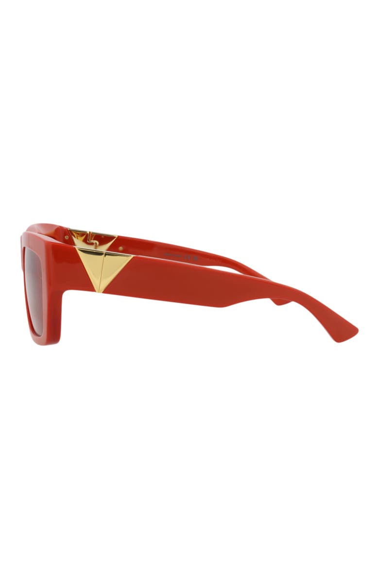 57mm Square Sunglasses, Alternate, color, ORANGE ORANGE ORANGE