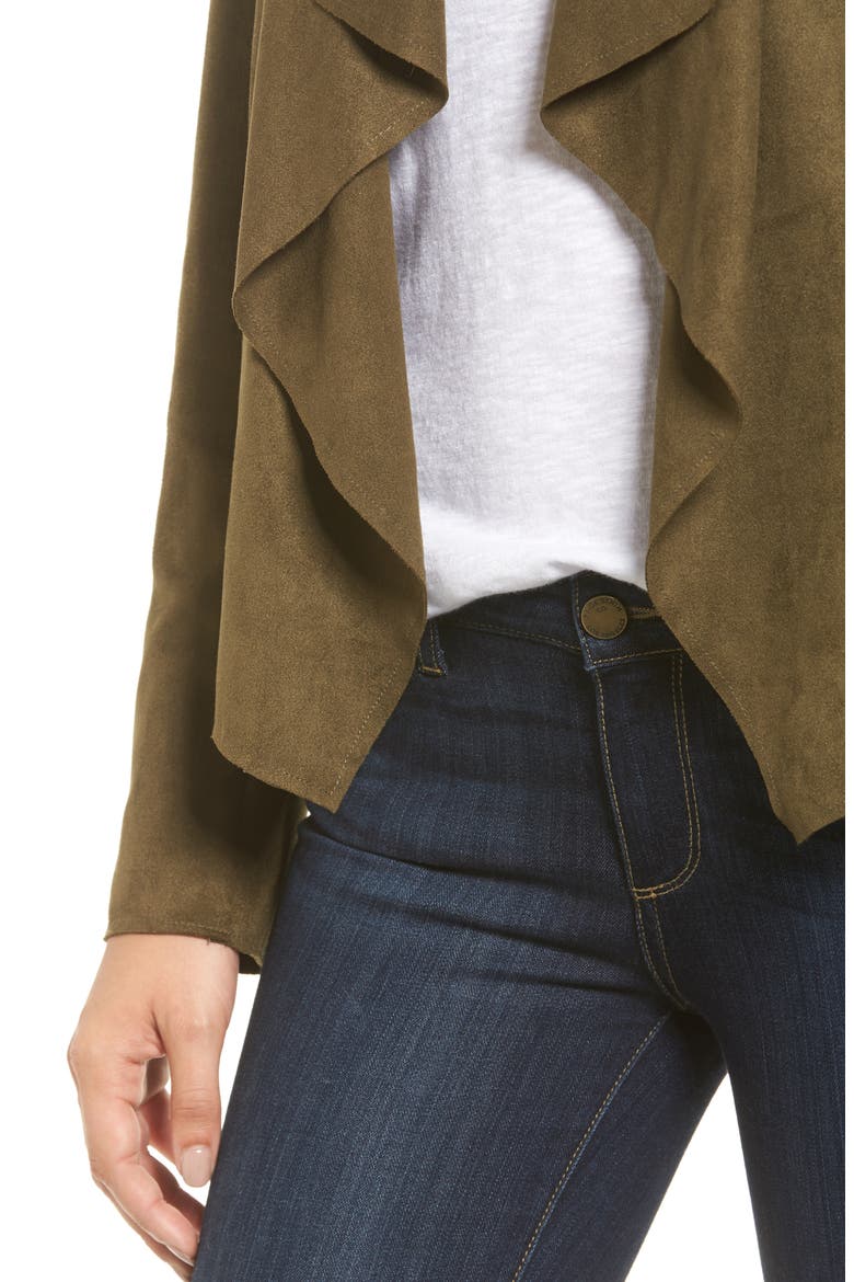 Tayanita Faux Suede Jacket, Alternate, color, OLIVE