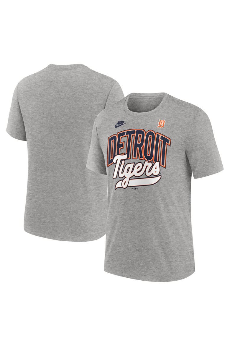 Men's Nike Heather Gray Detroit Tigers Cooperstown Collection Retro Tri-Blend T-Shirt, Main, color, Heather Gray
