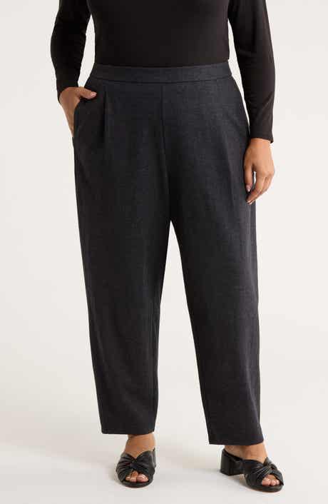 Eileen Fisher Pleated Virgin Wool Ankle Lantern Pants