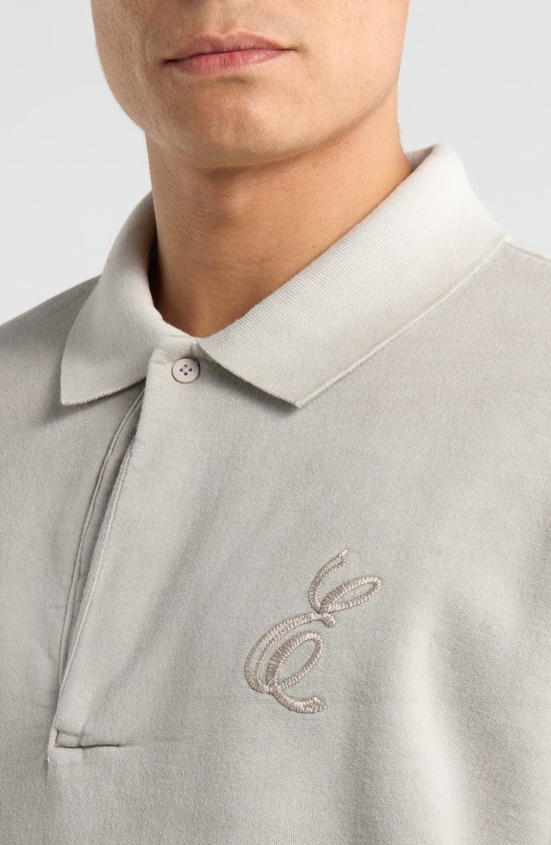 Fear of God Essentials Classic Polo Sweatshirt, Alternate, color, Smoke Grey