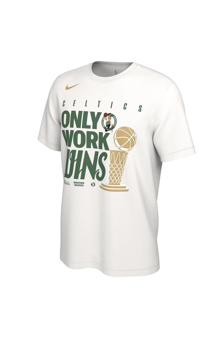 Nike Men's Nike White Boston Celtics 2024 NBA Finals Champions Big & Tall Parade T-Shirt, Alternate, color, 