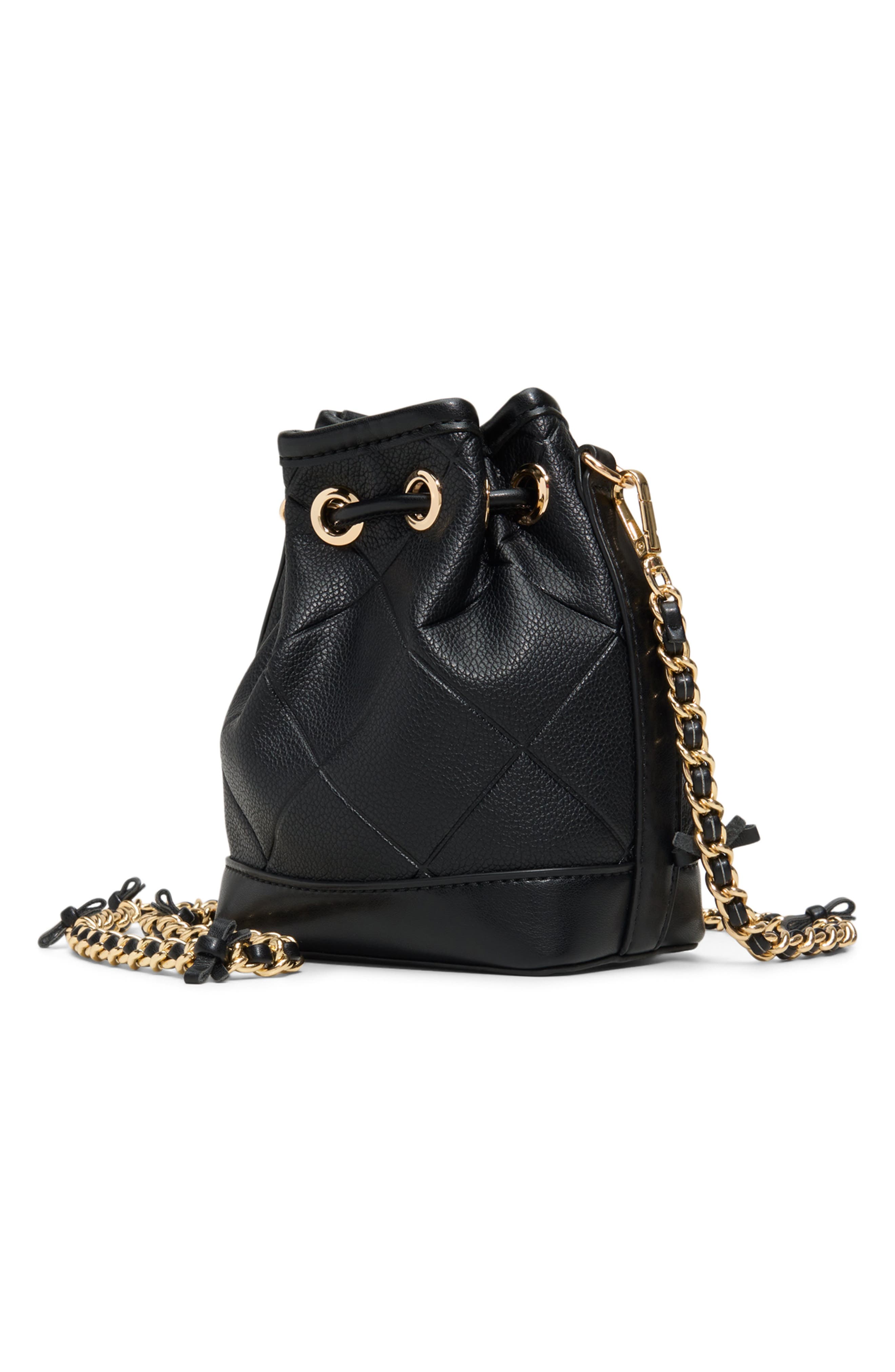 ALDO Elynnaa Faux Leather Bucket Bag, Alternate, color, Black