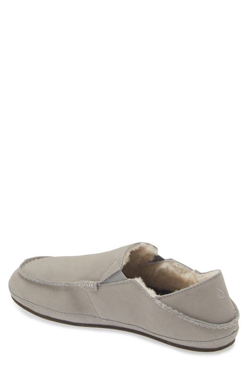 Olukai Moloa Genuine Shearling Convertible Slipper In Gray