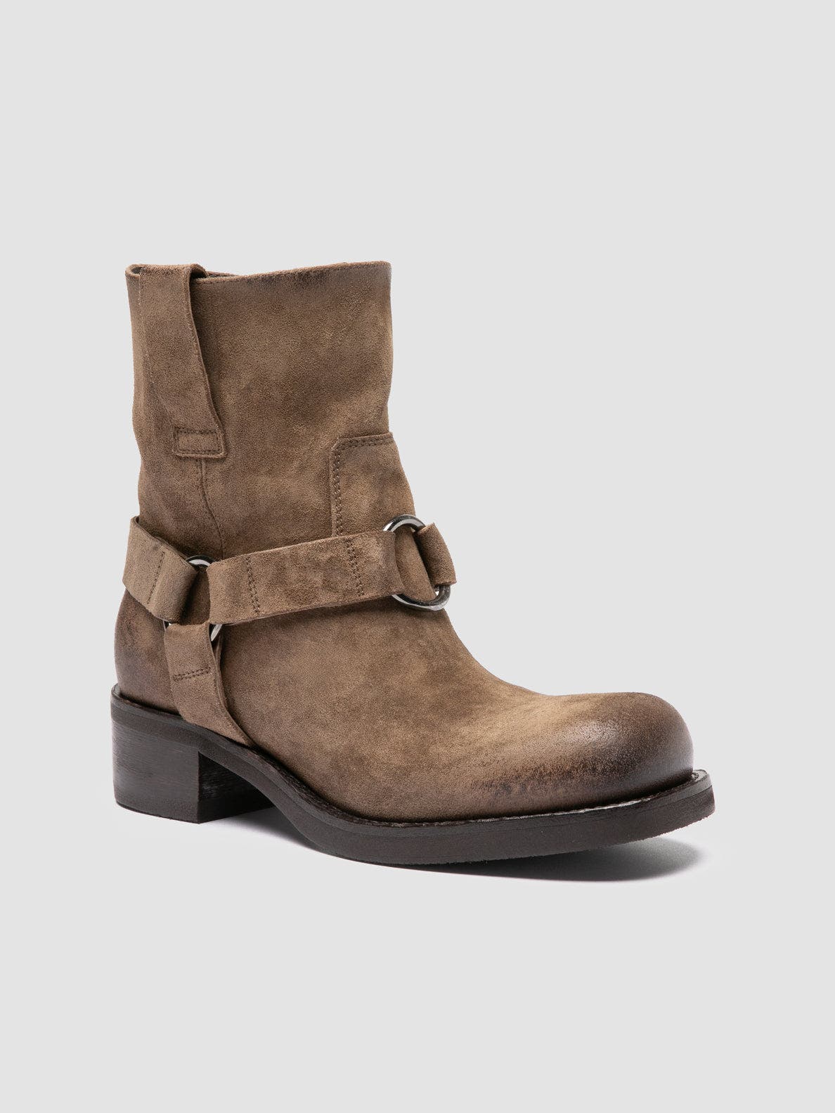 Officine Creative Dana 003 Suede Harness Boots, Alternate, color, Green