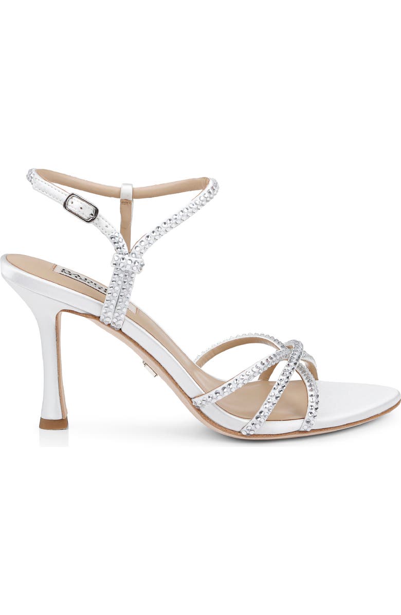 Badgley Mischka Collection Julietta Ankle Strap Sandal, Alternate, color, White Satin