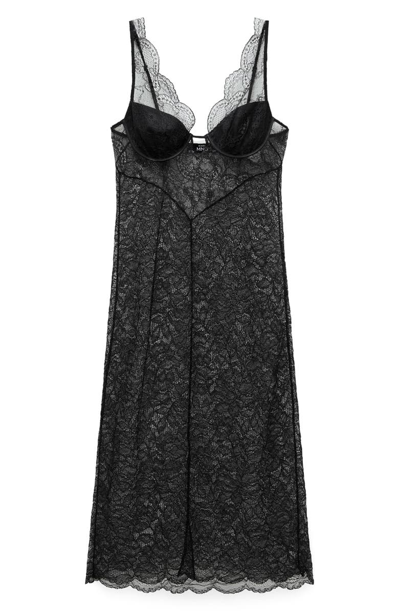MANGO Sheer Guipure Lace Slipdress, Alternate, color,