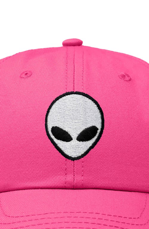 Dalix Alien Embroidered Classic Dad Cap In Hot Pink