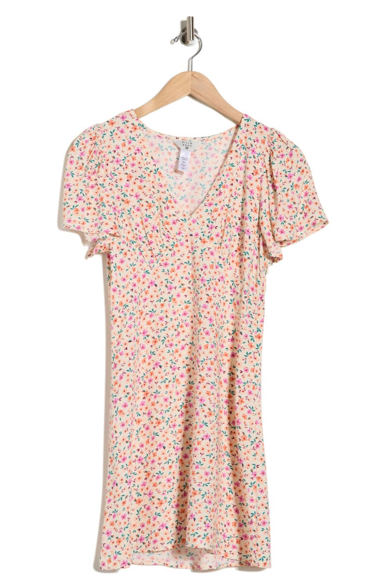 Billabong Such a Flirt Short Sleeve Minidress, Main, color, White Cap