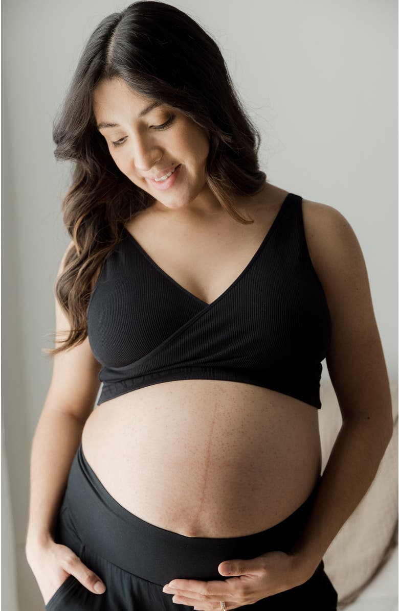 Kindred Bravely Sublime Adjustable Crossover Nursing & Lounge Bra - Fits Sizes 30B-40D, Alternate, color, Black