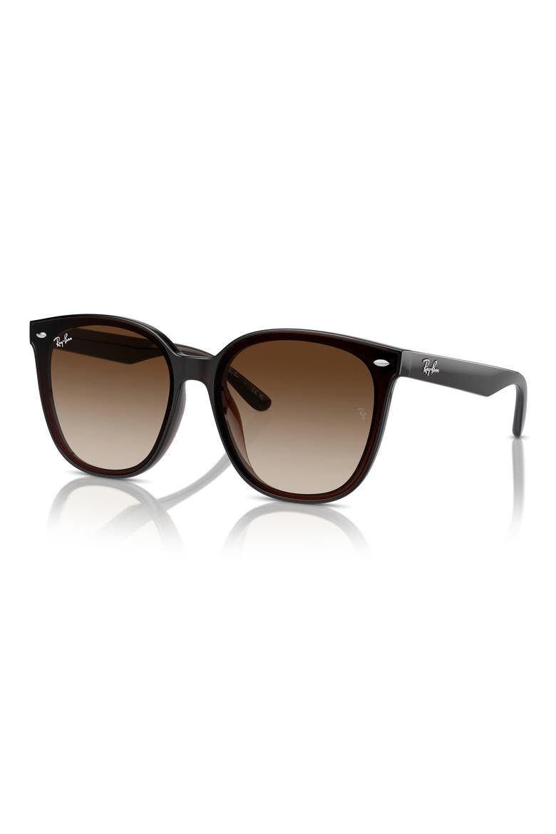 66mm Gradient Oversize Irregular Sunglasses, Alternate, color, TRANSPARENT BLACK