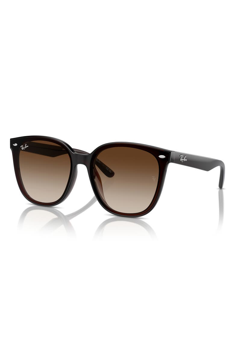 Ray-Ban 66mm Gradient Oversize Irregular Sunglasses, Alternate, color, Transparent Black