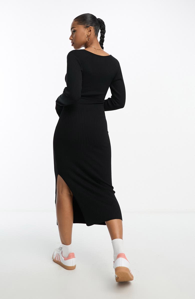 ASOS DESIGN Long Sleeve Ribbed Sweater Dress, Alternate, color, 