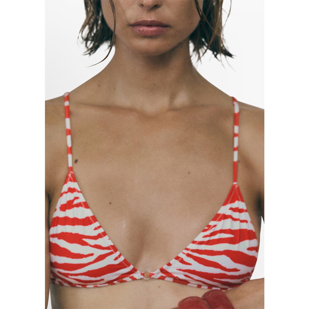 Mango Zebra Triangle Bikini Top In Multi