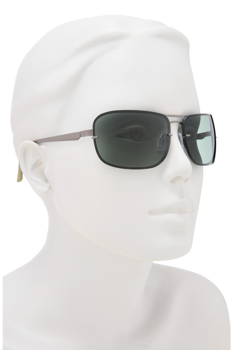 62mm Square Sunglasses, Alternate, color, GUNMETAL