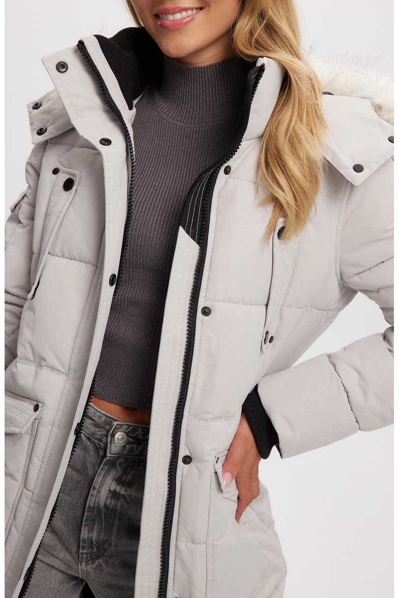 Astrid Heavyweight Faux Fur Trim Jacket, Alternate, color, SNOW