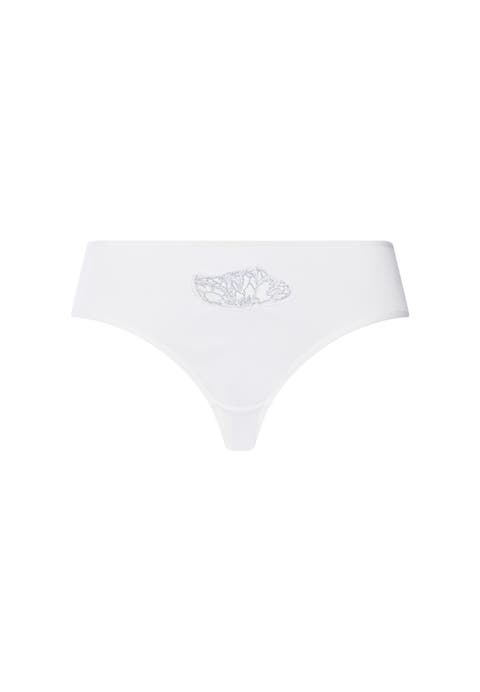 Belen Embroidered Cotton High Cut Brief