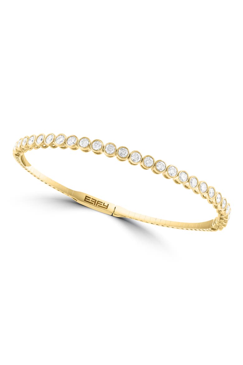 14K Gold Plated Sterling Silver Lab Grown Diamond Bangle Bracelet, Main, color, GOLD