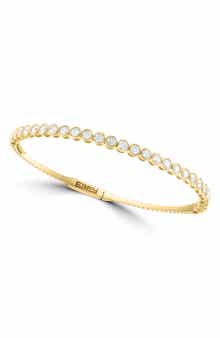 14K Gold Plated Sterling Silver Lab Grown Diamond Bangle Bracelet
