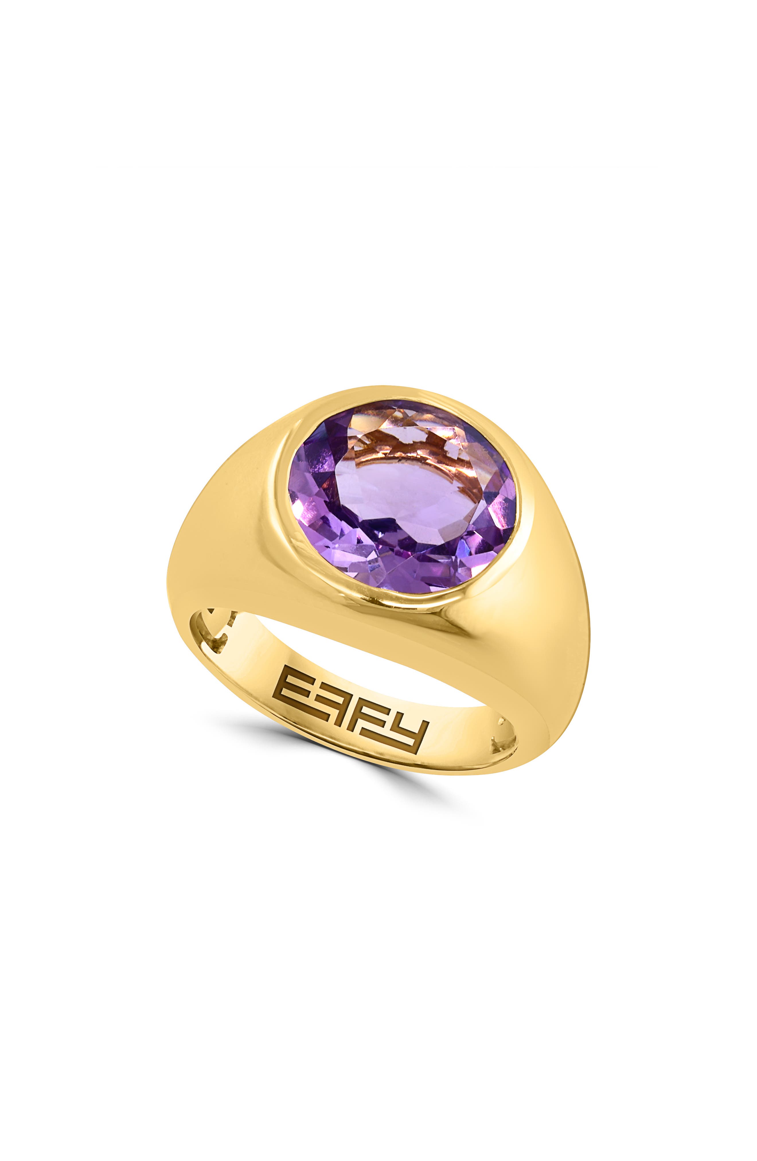 Gold Plated Sterling Silver Stone Ring