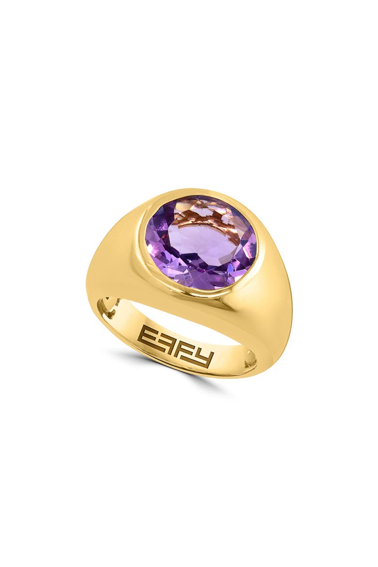 Gold Plated Sterling Silver Stone Ring, Main, color, PINK