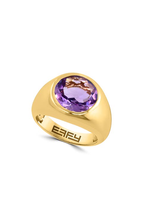 Gold Plated Sterling Silver Stone Ring