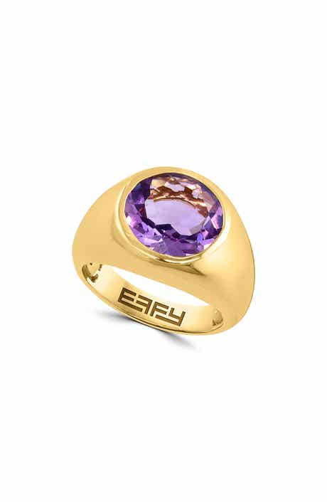 Gold Plated Sterling Silver Stone Ring