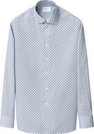Eton Slim Fit Diamond Geometric Print Dress Shirt