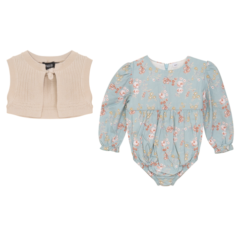 Floral Woven Bubble with Removable Vest (Baby)