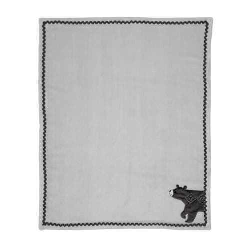 Lambs & Ivy Woodland Forest Fleece Bear Nursery Baby Blanket In Gray