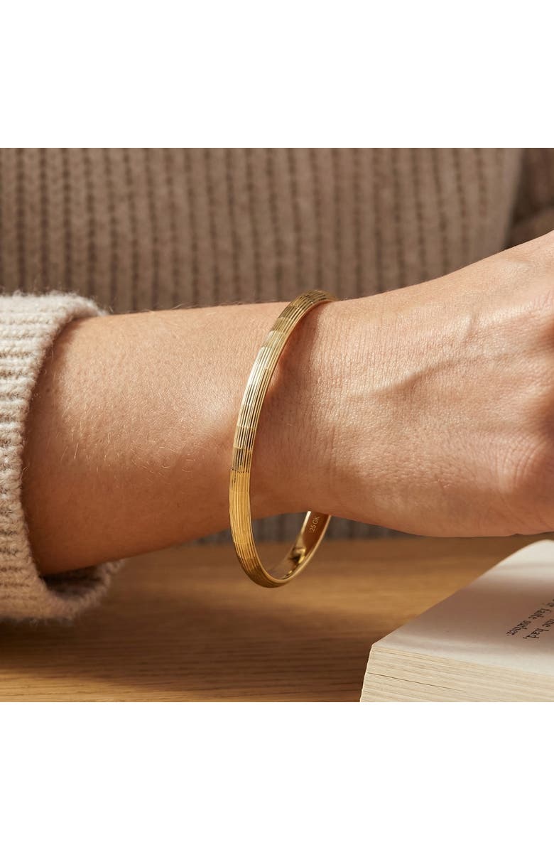 Bliss Diamond 5mm Brushed Bangle Bracelet 18k Gold Over Silver, Alternate, color, 18K Yellow Gold