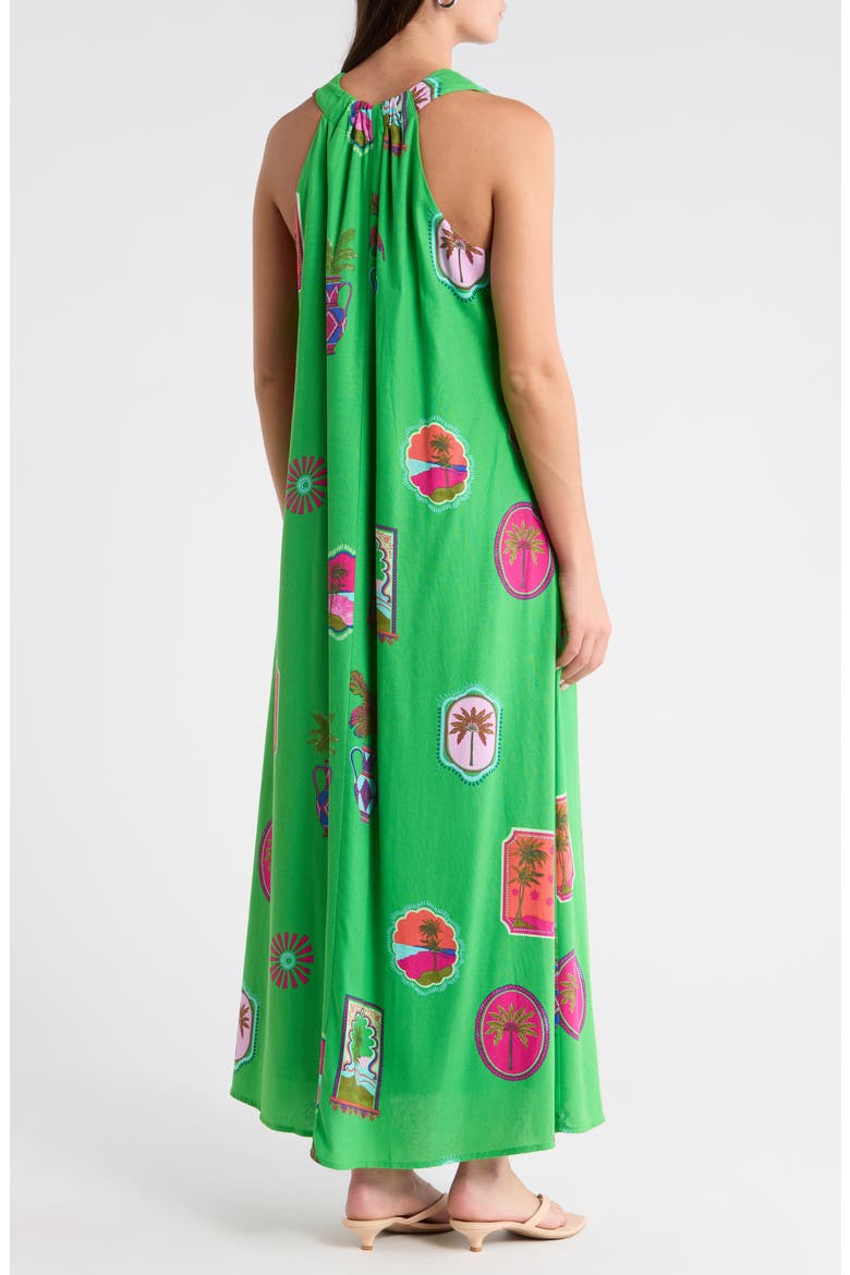 Trinie Postcard Rubi Halter Dress, Alternate, color, KELLY-PINK