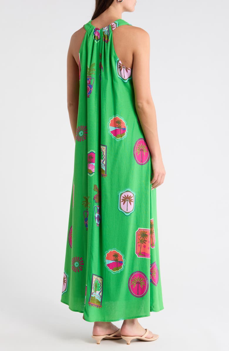 SUGARLIPS Trinie Postcard Rubi Halter Dress, Alternate, color, Kelly-Pink