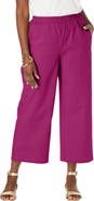 Jessica London Wide Leg Linen Crop Pant