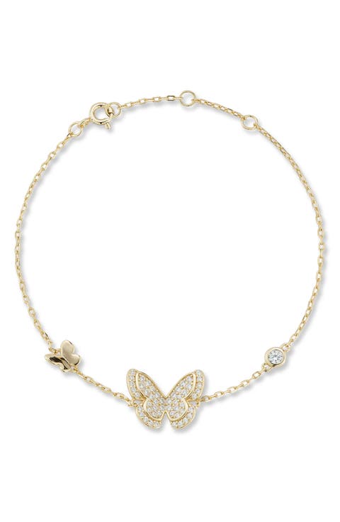 Cubic Zirconia Butterfly Line Bracelet