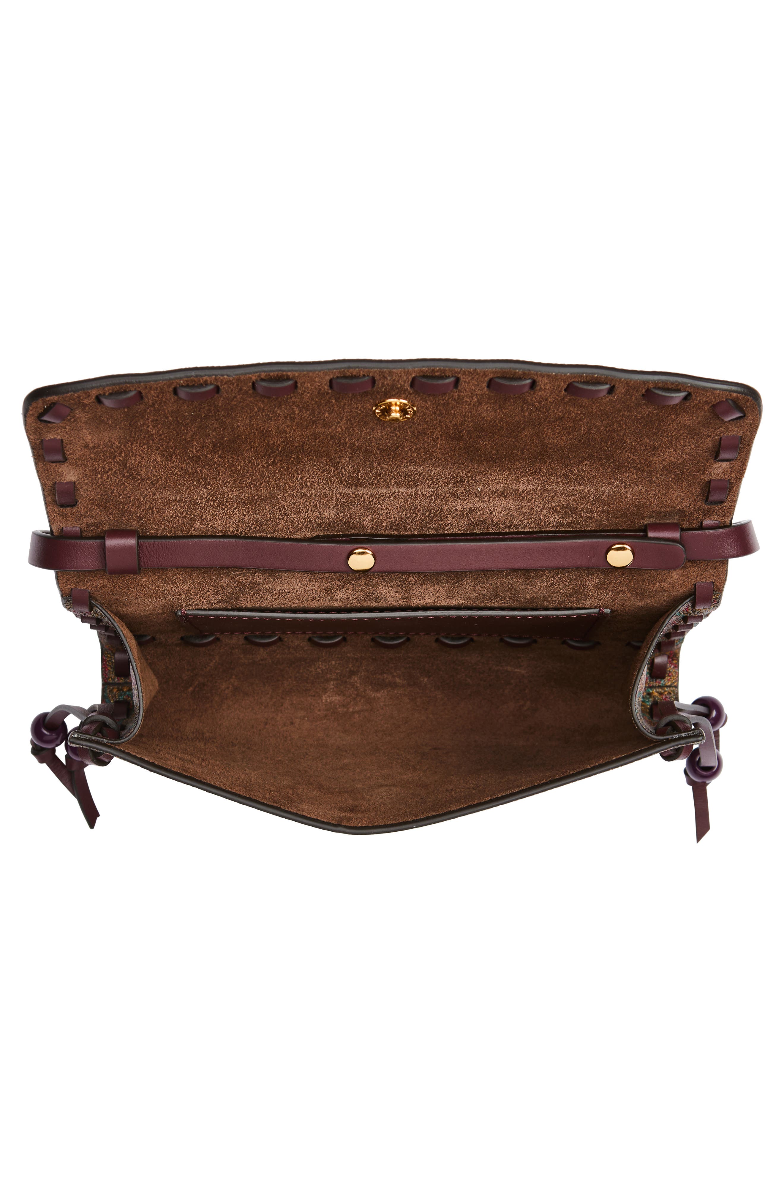 Etro Vulcano Arnica Coated Crossbody Bag, Alternate, color, Vino