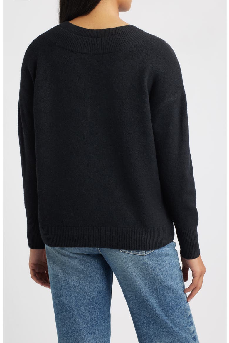 Cite' Long Sleeve Sweater, Alternate, color, BLACK