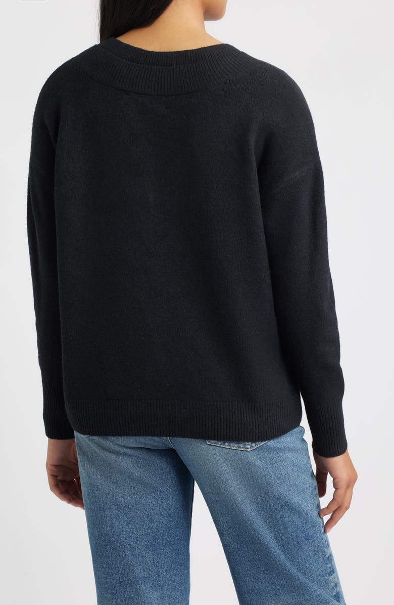 CITY BLUES Cite' Long Sleeve Sweater, Alternate, color, Black