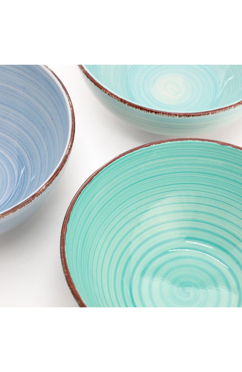 Elama Blue Ridge 6.25 Inch 6 Piece Round Stoneware Assorted Bowl Set, Alternate, color, Assorted